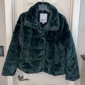NWT NVLT Faux Fur Filled Puffer Coat